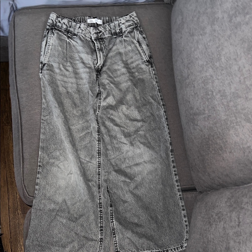 Zara Girl Washed Gray Relaxed Jeans